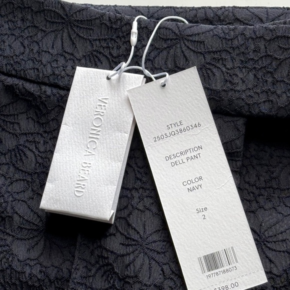 NWT Veronica Beard Dell Jacquard Pant Navy sz 2 - Picture 8 of 8